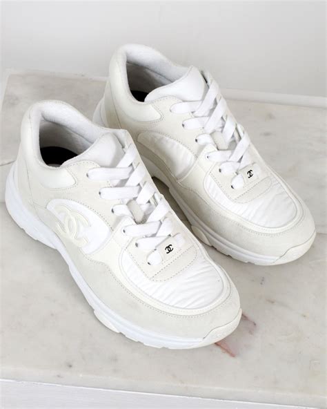 chanel cc white sneakers|Chanel sneakers official.